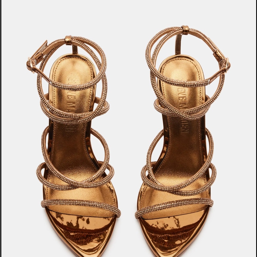 Steve Madden Metallic Bronze Strappy Heels